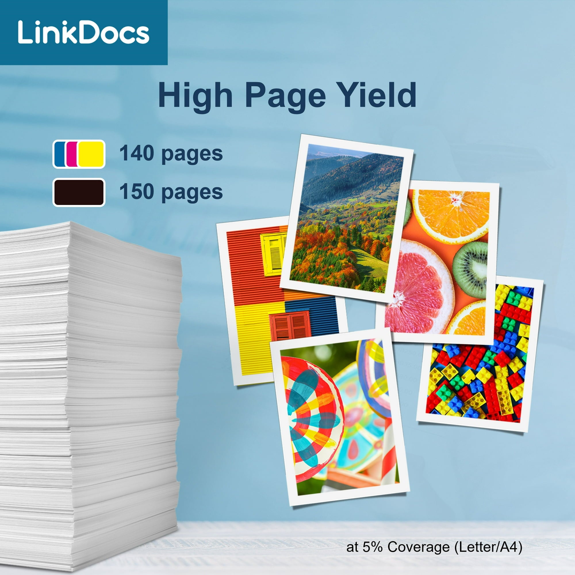 LinkDocs Ink Replacement for Epson 232 ink cartridges BK work for Expression Home XP-4200 XP-4205 Workforce WF-2950 WF-2930 Printer Ink(Black 1Pack)