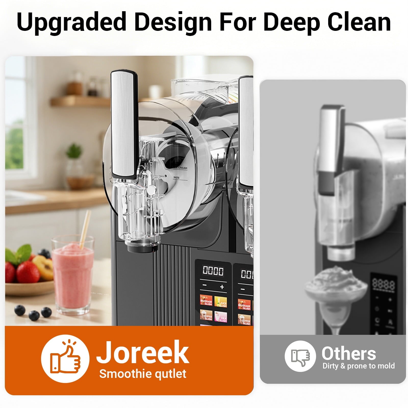 Feiwest Slushie Machine, 54oz x 2 Tank Slushy Machine for Home, No Ice Needed Frozen Drink Maker, Margarita Maker with Self-Cleaning, for Frozen Margaritas, Frappés, Milkshake & More