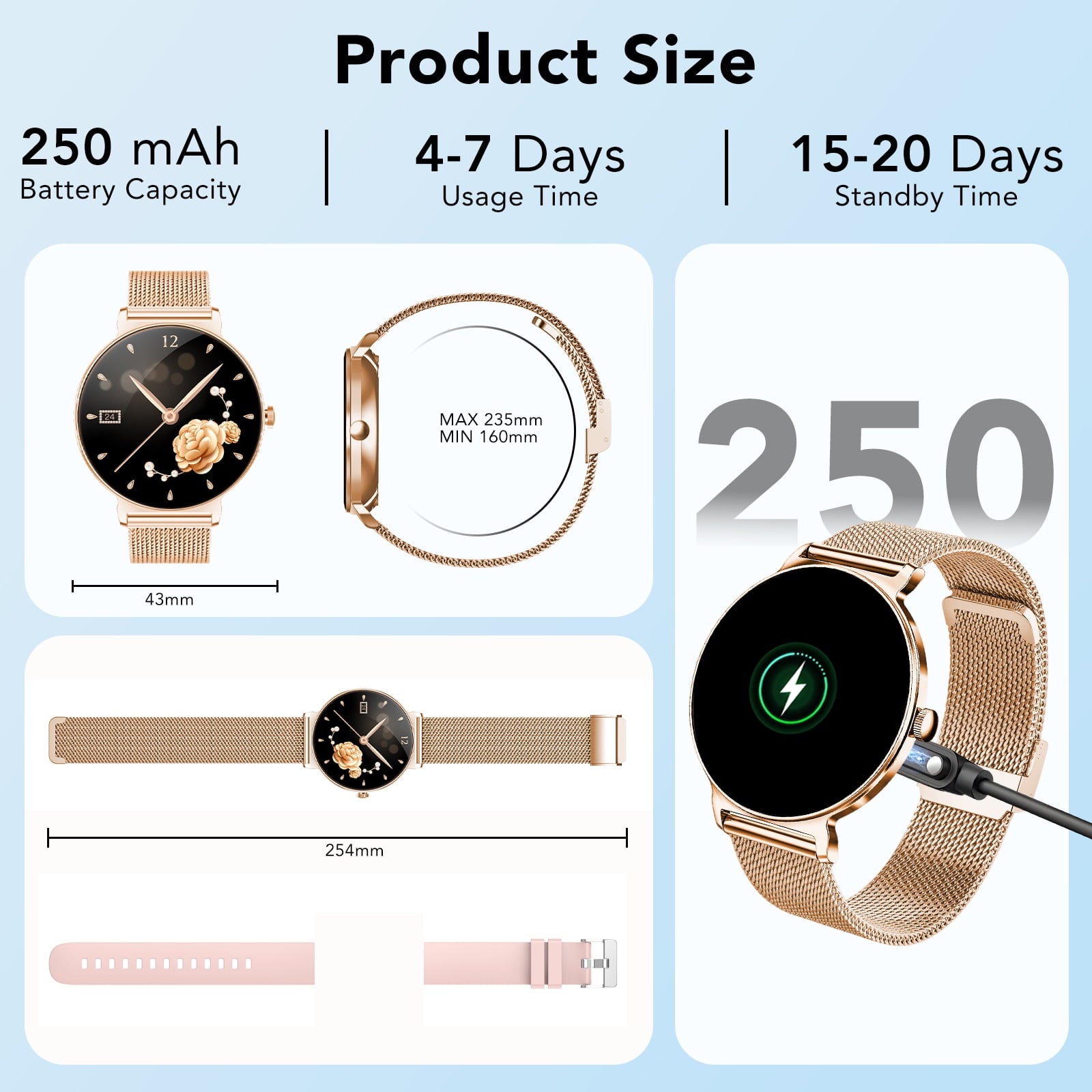 Smart Watch for Women, 1.27" Thin Face Fitness Tracker with Bluetooth Calls(Answer&Make), Smart Watch Fits for Android and iPhone, IP68 Waterproof, 110+ Sport Modes Smartwatch (2 Strap), Pink