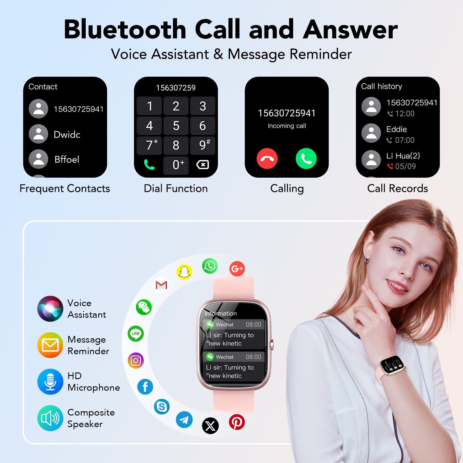 2026 NEW 1.91''HD Screen Smart Watch Compatible with Android and iPhone,Answer/Make Calls/100 Sports Modes/Message Reminder,IP68 Waterproof Fitness Tracker for Men Women, Gifts
